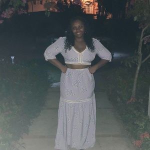 2 piece crop top with maxi skirt